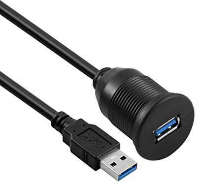 baolongking Panel Flush Mount Cable - 1 Meter 3.3' USB 3.0 Verlängerungskabel für Auto, Boot, Motorrad