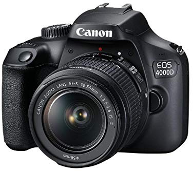 Canon EOS 4000D SLR Camera and EF-S 18-55 mm f/3.5-5.6 IS II Lens, Black