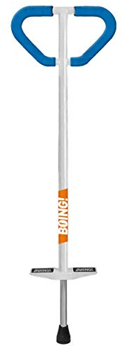 Geospace Jumparoo Boing! 'MAX' Large POGO STICK for Kids, Teens or Riders 40-75 kg - Excellent Outdoor Active Play Toy - Improves Balance, Coordination as well Exercise & Fitness (White)