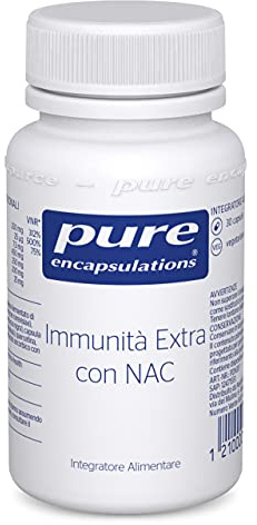 Pure Encapsulations - Immunità extra con NAC - Integratore a Base di Vitamine C, D, Zinco, NAC e Quercetina - 30 Capsule