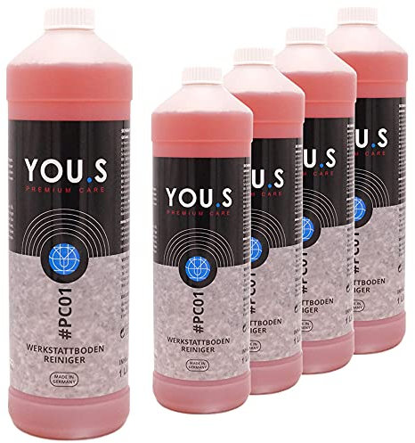 YOU.S Premium Care Werkstattbodenreiniger Boden Reiniger Konzentrat - 5x 1000 ml