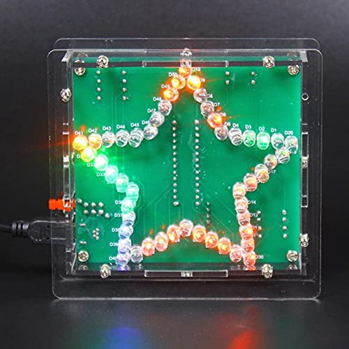 Fünfzackiger Stern DIY Electric Projects Lötübungsset, mit 50 Bunten Blinkenden LEDs, Kreative Geschenke für Elektronik-Enthusiasten, Kinder, Studenten
