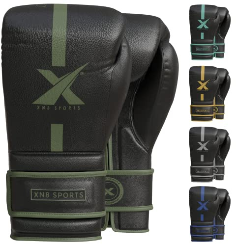 Xn8 Boxing Gloves Supra Leather For Training Punching Sparring MMA Fighting Muay Thai Kickboxing Martial Arts for Men and Women with Ventilated Palm in 8 10 12 14 16 oz