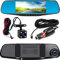 Retoo Full HD Auto Spiegel Dashcam mit Rückfahrkamera mit Nachtsicht Rear Right Lower Loop-Aufnahme und 4,3 Zoll Display 170° Vorne / 120° Hinten 1080P Dual Autokamera Parkmonitor