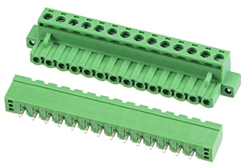 sourcing map 5 Set PCB Mount Schraubklemme Stecker gerade steckbar 5,08mm Pitch 14 Pin 10A