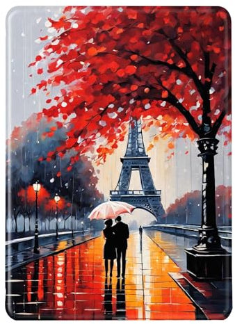 Hülle für Kindle Paperwhite 10. Generation 2018 6 Hülle Flip Leder Silikon Schutzhülle, Auto Aufwachen oder Schlafen Magnetisch TPU Case, Straßenlaterne Ölfarbe Muster Hülle für Paperwhite 2018 (2)