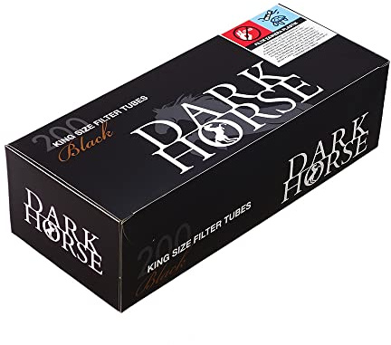 5 Boxen (1000 Hülsen) Dark Horse Black Filterhülsen, 15 mm Filter, 200 Hülsen pro Box
