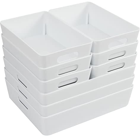 Schubladen Ordnungssystem 6cm hoch 9 Teile 2 Größen 50x60cm Schublade weiß