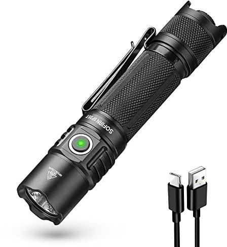 weneasker Torch Powerful High Lumens 3800 Lumens, Sofirn SP35T Rechargeable Tactical Torch EDC Flashlight with Dual Switch, USB C Portable Torches with IPX8 Water Resistance