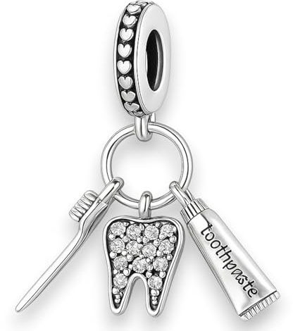 Streetculture Zahn Zahnarzt Zahnersatz Zahntechniker - Charm 925 Silber Bettelarmband Anhänger Schmuck Geschenk Sterlingsilber
