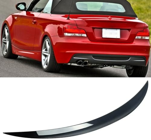GOYMFK Auto Heckspoiler Hintere Kofferraum Dachspoiler Flügel für BMW 1er E88 2-Türer Cabrio 2007 2008 2009 2010-2013 Karosserie Styling Exterieur Zubehör,Glossy Black