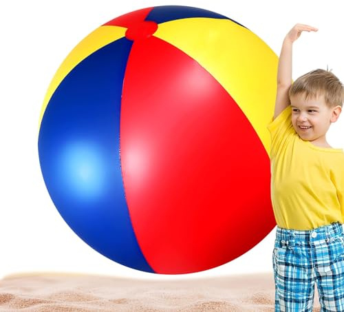 Palloni da spiaggia per bambini, pallone da spiaggia gonfiabile | Palline da piscina grandi - Palline d'acqua per piscina, palla gonfiabile color arcobaleno, colorata, divertente, per piscina, bambini