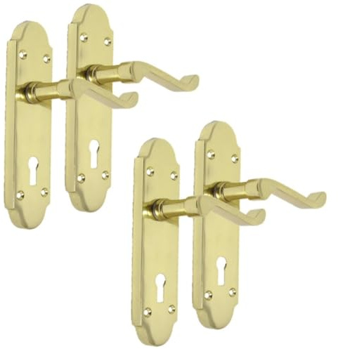 Electro Brass door Handle Set for Internal Doors