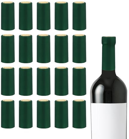 QUARKZMAN PVC Termorretráctiles Cápsulas Vino Botellas 30x60mm Verde 150uds | Sellador Retráctil Envoltura para Vidrio Vino Botellas, Vino Bodegas, Hogar
