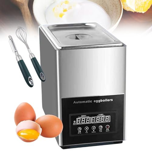 forplubossmmp Hervidor De Huevos Eléctrico con Capacidad De 9L para Comercial, Máquina para Escalfar Huevos con Salida De Drenaje De Agua, Hervidor De Huevos Automático De 0 A 99 Minutos, 30 A 90°C