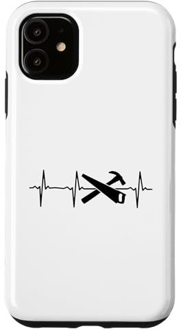 Heartbeat Saw And Hammer - Woodworker Joiner Carpenter Case for iPhone 11