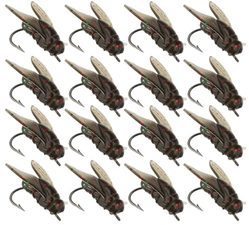 Create idea Lot de 50 Appâts de Pêche à La Mouche Bioniques Appâts Souples Hameçons Souples Appâts Souples Petits Hameçons de Pêche à La Mouche pour 4 à 6 Chats Bar Noir 20 mm
