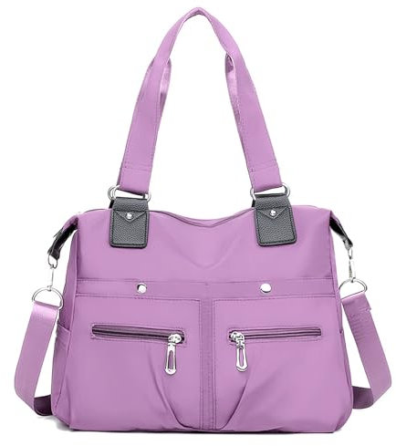 Generisch Set di borse cosmetiche da donna, in nylon, borsa a tracolla, Lilla, taglia unica