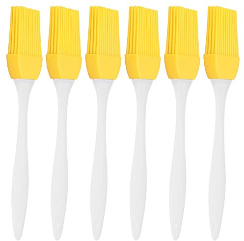 6Pcs Silicone Oil, Oil Brush Yellow Silicone Kitchen Brush Food Grade Heat‑Resistant Pastry Brushes Gadgets Grill Yellow Kitchen Gadget Barbecue Baking for BBQ Grill Cooking
