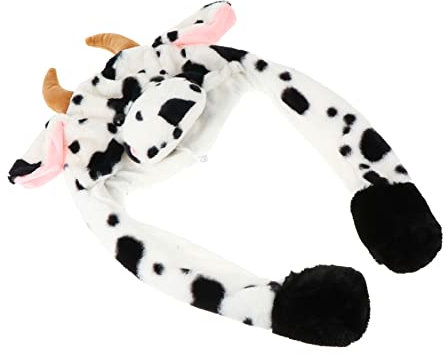 TOYANDONA Kuscheliger Plüsch Kuhhut Mit Beweglichen Ohren Lustiger Festhut Für Erwachsene Und Kreativer Kostüm-zubehör Für Themenpartys Und Fotoshootings