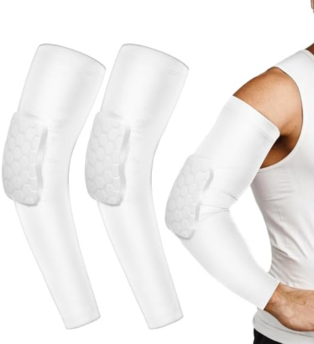 Gepolsterte Ellenbogenschoner,40cm Sport Armschoner Mit Impact Resistan Honeycomb Structure,Unterarm Ellenbogenschoner,für Volleyball Basketball Football,Sturzsicheren Baseball-Armstulpen(40cm×24cm)