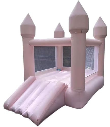 Aufblasbares Hüpfhaus mit Rutsche – Rosa Schloss Sprungbett für 1-3 Jahre, Indoor und Outdoor