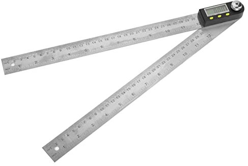 Angle Finder Herrscher, Digitaler Prognose mit Verriegelungsknopf, 2-in-1-Lineal und Prospraktor für Schnelle Messungen, LCD-Display, Edelstahlmaterial, Robust, 0-300 Mm