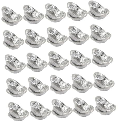 Mikinona Moldes para Tartaletas de Huevo para Repostería Casera y Profesional 300 Unidades Tamaño Mini, Bandejas de Aluminio, Material Estable, Conductividad Térmica Rápida Horno