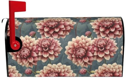 Dahlia Housse décorative étanche pour boîte aux lettres magnétique Motif floral Décoration de fête pour la maison