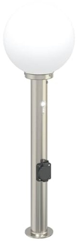 vidaXL Pollerleuchte mit Sensor&Steckdose 80 cm Edelstahl IP44