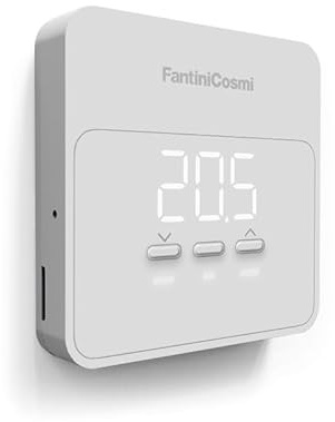 C900Q CRONOTERMOSTATO BIANCO WIFI SMART BASE QUADRATA A BATTERIA PARETE FANTINI COSMI