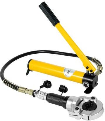 Hydraulische Presszange V/TH-Kontur Rohrpresse Set Presswerkzeug mit 360° drehbarem Kopf, Kupferrohr Presszange mit 9 Matrizen, Manuell für Alu/PEX/PB/Edelstahl