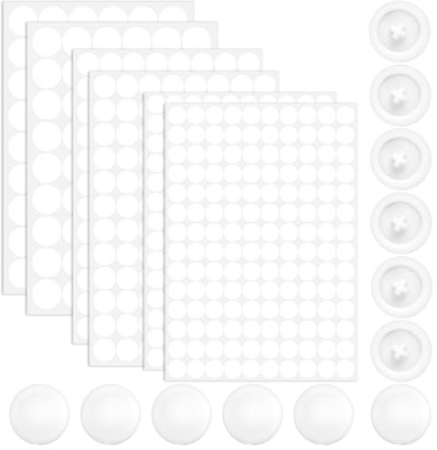 580 Pcs Self Adhesive Screw Hole Cover Stickers, 100 Pcs Plastic Screw Cap Covers, 12mm 15mm 21mm Furniture Screws Covers for Various Furniture Cabinet (White)