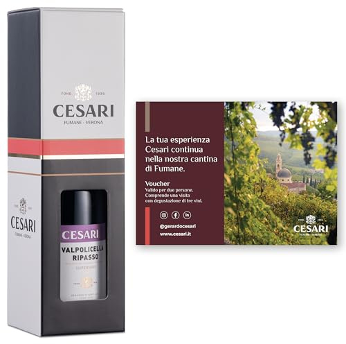 Cesari - Confezione regalo con Esclusiva Esperienza Cesari per 2 persone e Valpolicella Ripasso DOC 2021-1 bottiglia da 750 ml