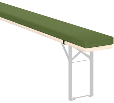 Cojines para banco de exterior para mesas de cerveza de 200/180/220/150/110 cm, impermeables, antideslizantes, con cremallera y hebilla, para tiendas de campaña y picnic K 38, 190 x 40 x 3 cm