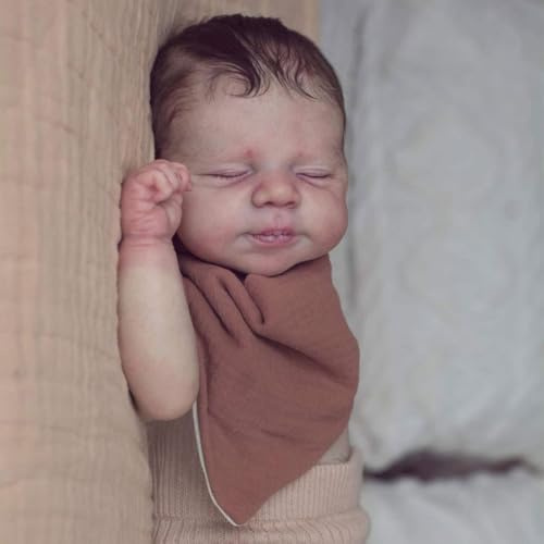 Zero pam Reborn Baby Vollsilikon Lebensecht,48CM-Lebensechte Babypuppen,Reborn Baby Mädchen,Babypuppen Wie Echt,Puppe Wie Echtes Babys,Schlafende Mädchen Mit Einem Kompletten Set.