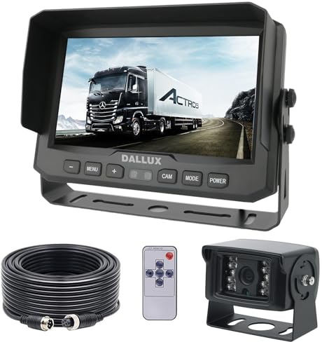7 1080P AHD Wired Reverse Rear View Backup Camera System, Waterproof Rearview Reverse Camera 130 Degree Wide Angle Night Vision 4 PIN Cam System for Tractor/Truck/Excavator/Caravan/Skid Steer/RV