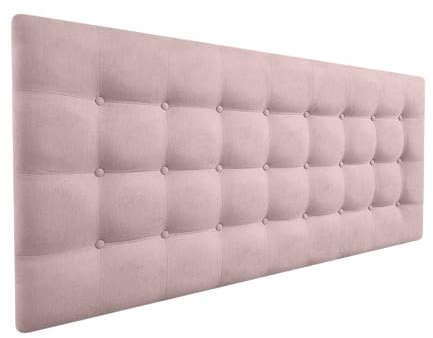 DecorQUALITY cabeceros de Camas Oslo cabeceros tapizados de Madera cabecero Acolchado cabecero Polipiel Blanco cabeceros para Dormitorio cabecero de Cama (Rosa, 135 x 70)