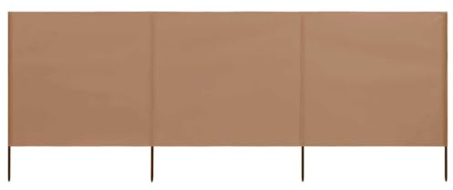 vidaXL Windschutzgewebe Faltbar Windschutz Sichtschutz Sonnenschutz Camping Balkon Terrasse Garten Zaun Strand 3-tlg. 400x80cm Taupe
