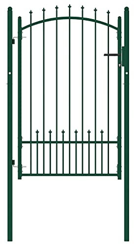 vidaXL Cancello per Recinzione con Punte in Acciaio 100x150 cm Verde