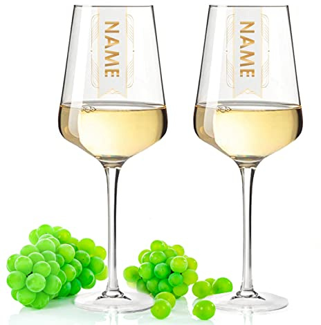 Leonardo Puccini Weinglas mit Gravur - Elegant Design - Personalisiert & mit Name - Geschenk für Weinliebhaber - Geschenk zum Geburtstag Hochzeit Valentinstag für Sie & Ihn - Farbe: Puccini UV