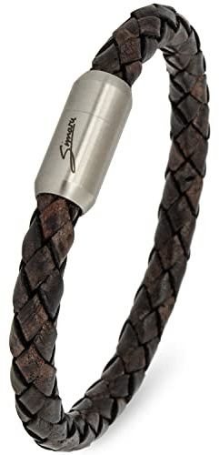 Simaru Premium Lederarmband Made in Germany mit Edelstahl Magnetverschluss, Unisex Leder Armband geflochten, wasserfest & hautverträglich