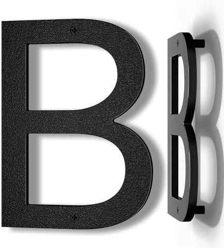 Yafimea Numéro de maison 20 cm noir, Grand chiffre mural extérieur avec effet flottant 3D, design moderne en plastique ABS résistant aux intempéries (B)