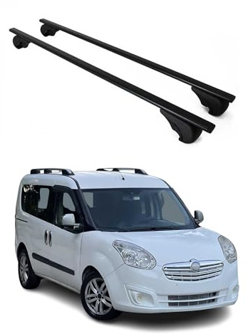 OMAC Dachträger Querträger für Opel Combo D E 2012-2026 – Abschließbar – Max. 75 kg – 2 Stangen Stahl Schwarz