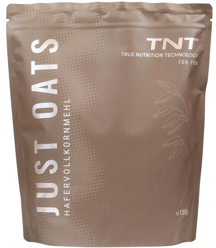 TNT Just Oats Hafervollkornmehl - 1,3kg - 100% Naturprodukt - Vegan | Ideal für Porridge, Frühstück Shake, Backen - Reine Haferflocken - Komplexe Kohlenhydrate - Instant Oats - Mahlzeitenersatz