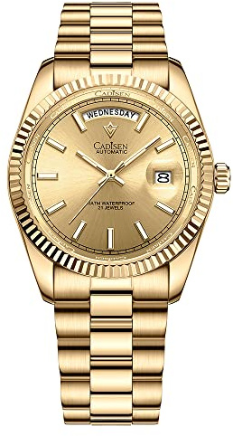 CADISEN Automatik Uhr Herren Mechanische Automatikuhr Saphirglas Und Rostfreier Stahl Wasserdicht