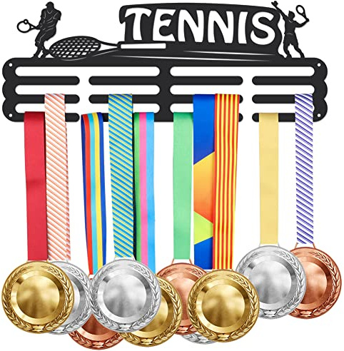 SUPERDANT Tennis Medaillenhalter Sport Medaillen Aufhänger für Sportler | Aus Eisen,Dekorative Wanddeko,Medaillen Aufbewahrung,Einfache Wandmontage,Geschenk Für Kinder