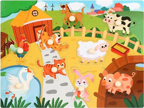 DONGZQAN Puzzle in Legno da 1 Anno, Gioco a Incastro per Bambini 2-3 Anni, Ideale Come Regalo