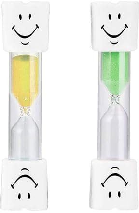IOSPKKIO Set di 2 Orologi da Sabbia Sorridenti per Bambini - Timer per Cure Dentali, Cucina, Ufficio e Tempo di Gioco - Hourglass per Casa