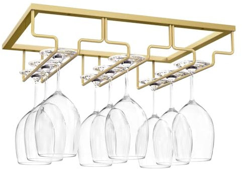 ysrpoud Weinglas Rack Zum Aufhängen, Metall Weinglashalterung, Stielgläser Aufbewahrung Aufhängen Halter, Eisen Gläserschiene Halter mit Schrauben für Hausbar, Küche, Bar Pub, Restaurant